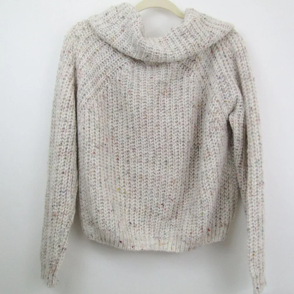 Moon & Madison M NWT Chunky Cowl Knit Confetti Cropped Minimalist Sweater Cozy